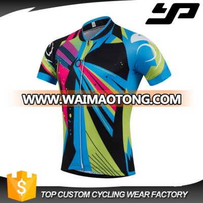 Custom heat transfer sublimation cycling clothes 100% polyester short sleeve cycling shirts