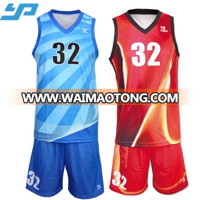 Wholesale custom basketball apparel Latest Basketball Jersey and shorts Design Sublimation Reversible Basketball uniform Jersey